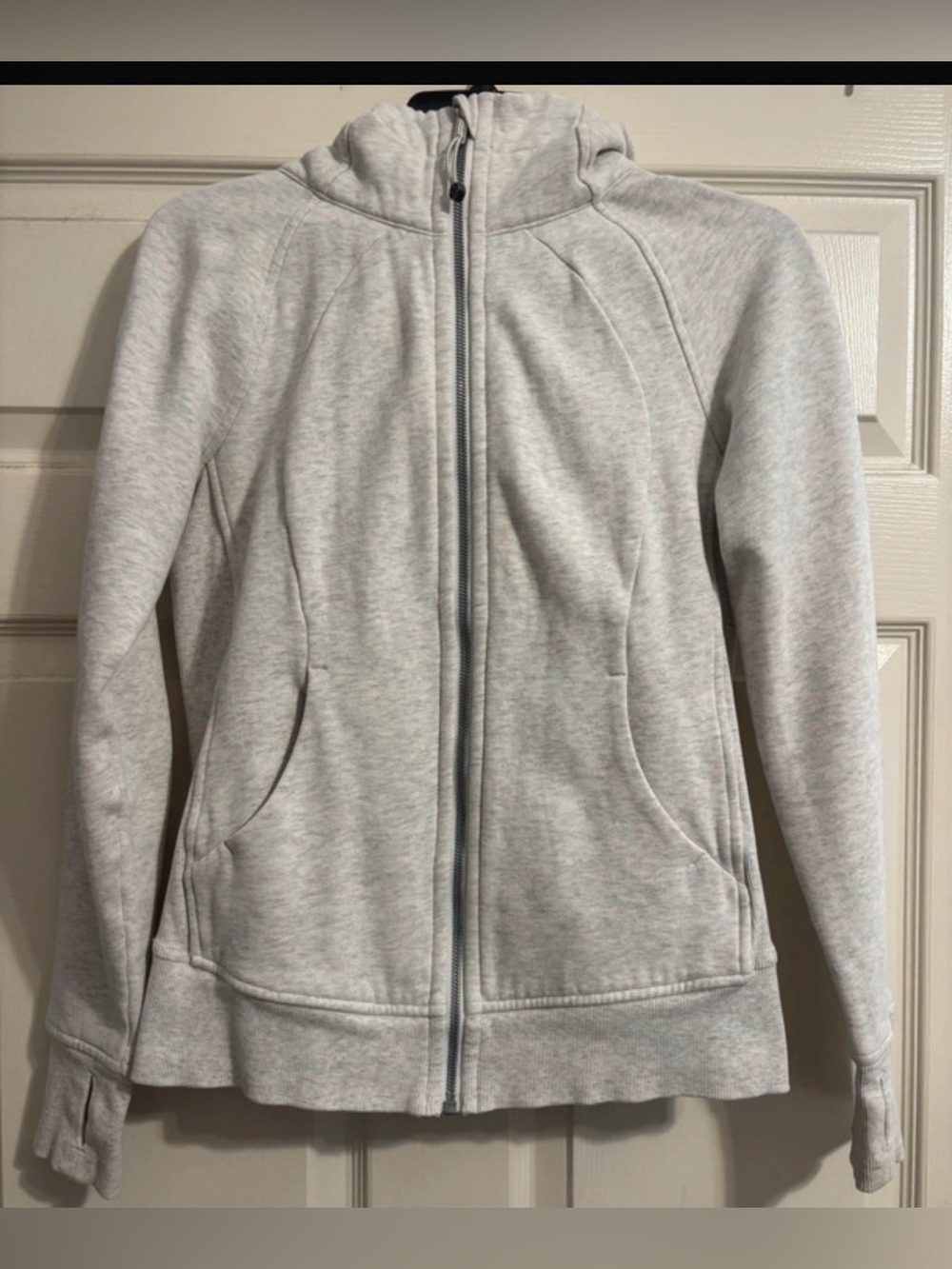 `Lululemon Scuba Full Zip Hoodie Heathered Gray Sz 6